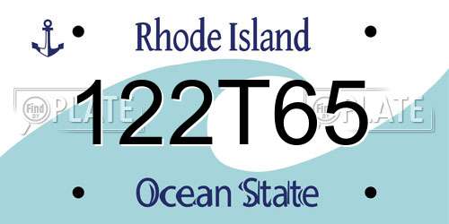 122T65 Rhode Island License Plate