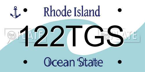 122TGS Rhode Island License Plate