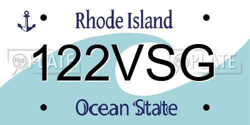 122VSG Rhode Island License Plate