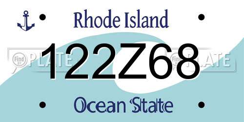 122Z68 Rhode Island License Plate