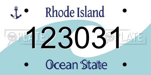 123031 Rhode Island License Plate
