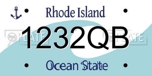 1232QB Rhode Island License Plate