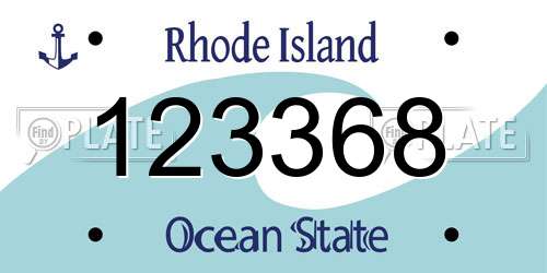 123368 Rhode Island License Plate