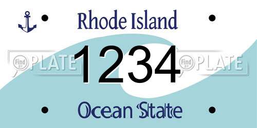 1234 Rhode Island License Plate