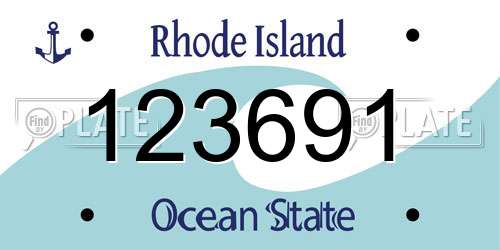 123691 Rhode Island License Plate