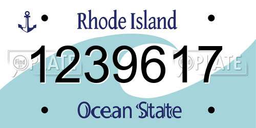 1239617 Rhode Island License Plate