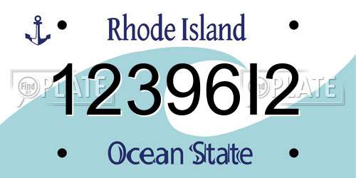 12396I2 Rhode Island License Plate