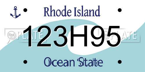 123H95 Rhode Island License Plate