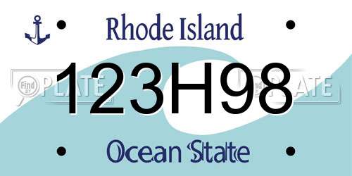 123H98 Rhode Island License Plate