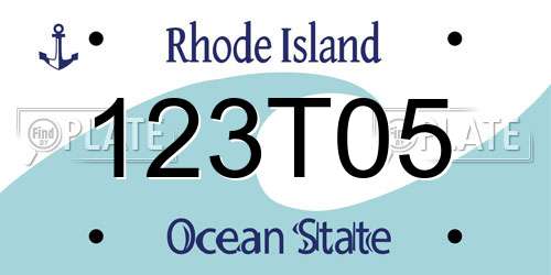 123T05 Rhode Island License Plate