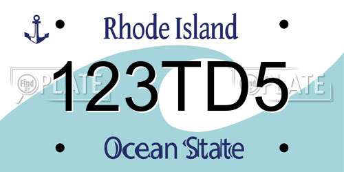 123TD5 Rhode Island License Plate