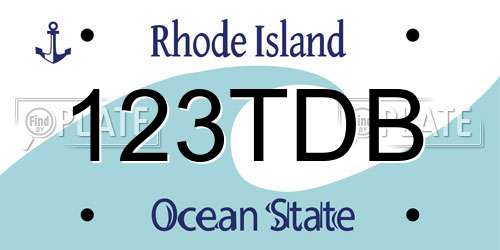 123TDB Rhode Island License Plate