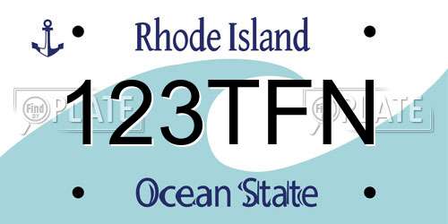 123TFN Rhode Island License Plate