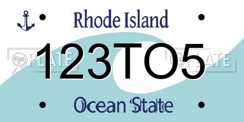 123TO5 Rhode Island License Plate