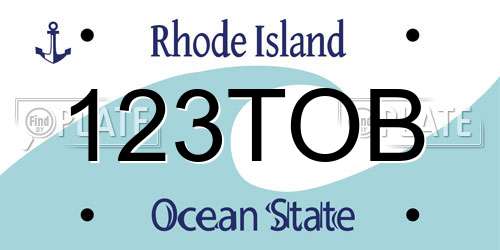 123TOB Rhode Island License Plate