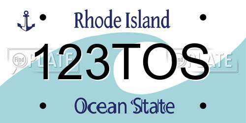 123TOS Rhode Island License Plate
