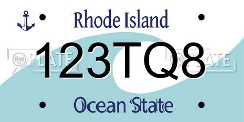 123TQ8 Rhode Island License Plate