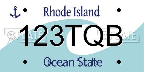 123TQB Rhode Island License Plate