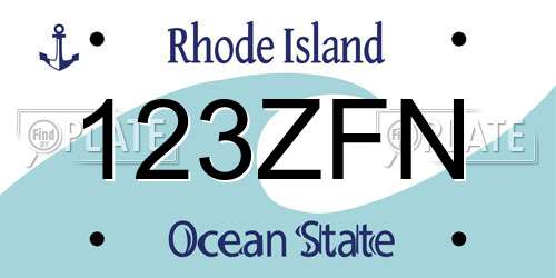 123ZFN Rhode Island License Plate