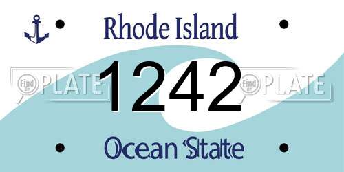 1242 Rhode Island License Plate