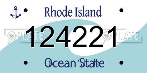 124221 Rhode Island License Plate