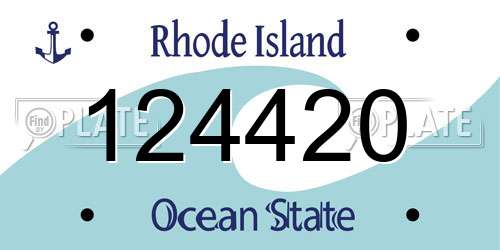 124420 Rhode Island License Plate