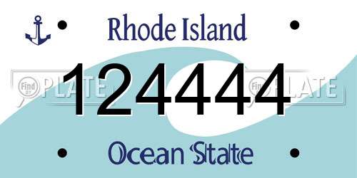 124444 Rhode Island License Plate