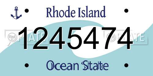 1245474 Rhode Island License Plate