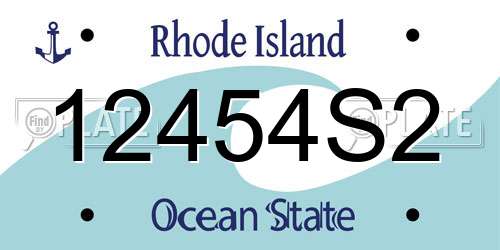 12454S2 Rhode Island License Plate
