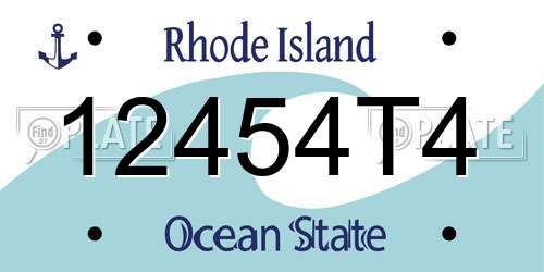 12454T4 Rhode Island License Plate