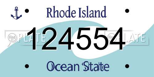 124554 Rhode Island License Plate