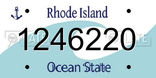 1246220 Rhode Island License Plate