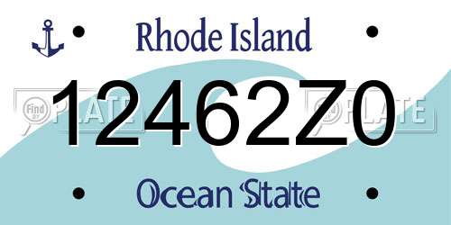 12462Z0 Rhode Island License Plate
