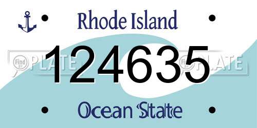 124635 Rhode Island License Plate