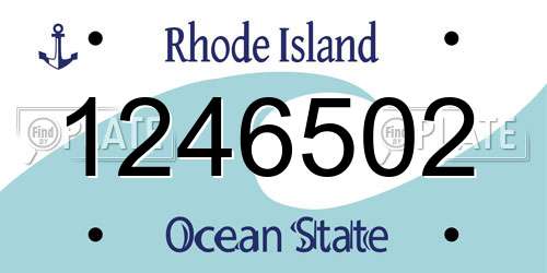 1246502 Rhode Island License Plate