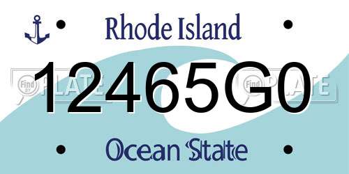 12465G0 Rhode Island License Plate