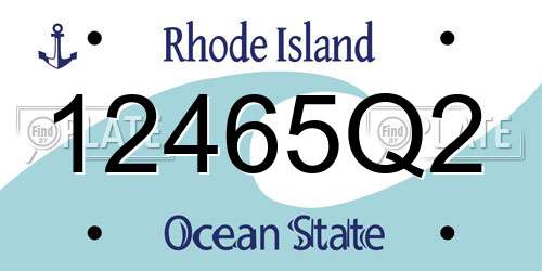 12465Q2 Rhode Island License Plate