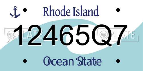 12465Q7 Rhode Island License Plate