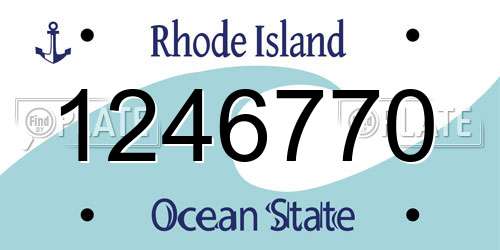 1246770 Rhode Island License Plate