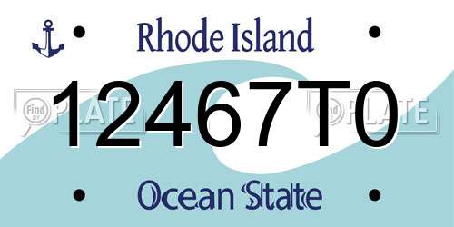 12467T0 Rhode Island License Plate
