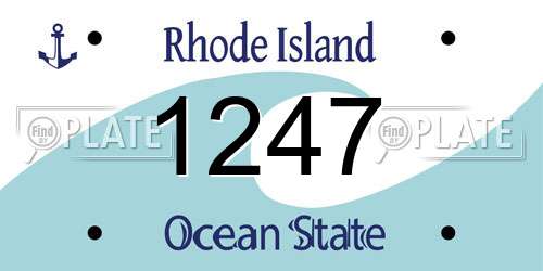 1247 Rhode Island License Plate