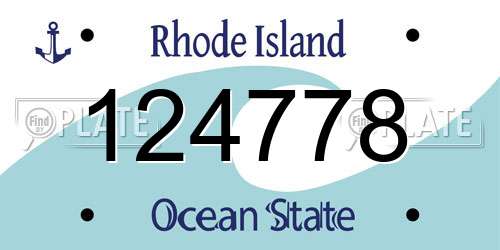 124778 Rhode Island License Plate