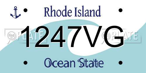 1247VG Rhode Island License Plate