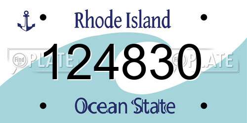 124830 Rhode Island License Plate