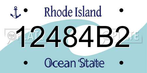 12484B2 Rhode Island License Plate