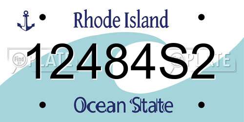 12484S2 Rhode Island License Plate