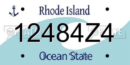12484Z4 Rhode Island License Plate