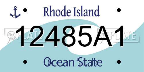 12485A1 Rhode Island License Plate