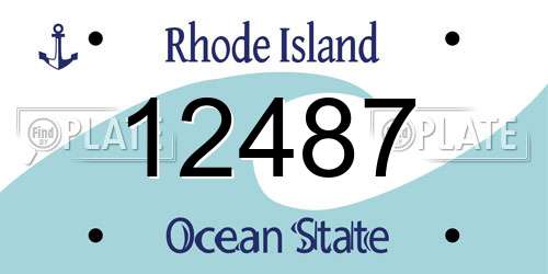 12487 Rhode Island License Plate