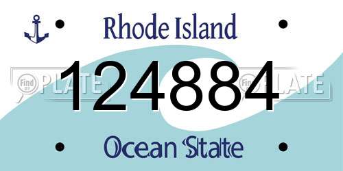 124884 Rhode Island License Plate